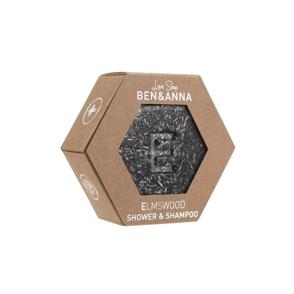 Champô Sólido & Sabonete (2 em 1) Elmswood 60g B&A Champô Gel de Banho Sabonete Lovesoap Elmswood Vegan Ben & Anna